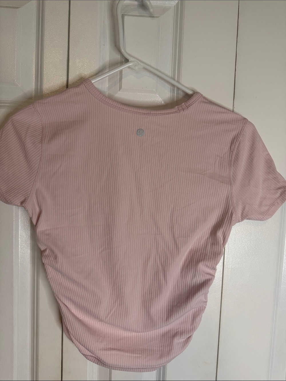 lululemon athletica Light Pink Ribbed Short-Sleeve Crop Top